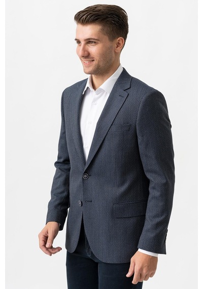 White Stone Novara C3004 Likralı 6 Drop Regular Fit Ceket Desenli - 50 Lacivert