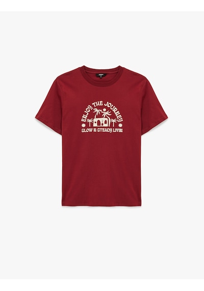 Koton Regular Fit Kısa Kollu Bisiklet Yaka Pamuklu Baskılı Tişört Bordo 6sam10012mk Bordo Koton Regular Fit Kısa Kollu Bisiklet Yaka Pamuklu Baskılı Tişört Bordo 6sam10012mk Bordo