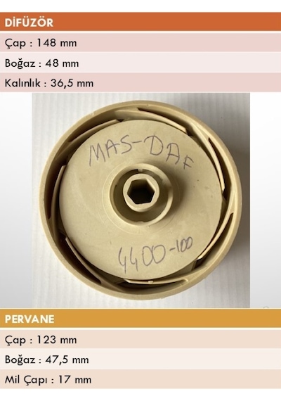 Mas Daf 4400 Serisi Dik Milli Pompa Fan Difüzör Takımı