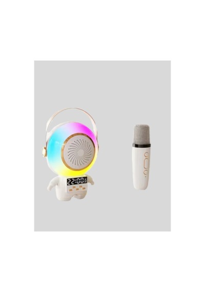 Renkli Işıklı Astronot Mini Bluetooth Speaker Ve Karaoke Mikrofon - Lisinya