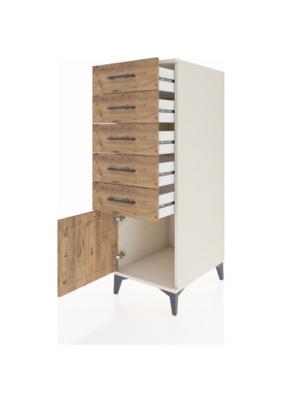 Kronos Dolap 5 Çekmeceli Tek Kapaklı 44x59x134 Aytaşı-çam Aytaşı