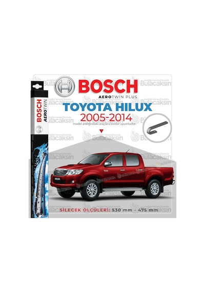 Toyota Uyumlu Hilux Muz Silecek Takımı 2005-2012 Bosch Aerotwin N11.4392