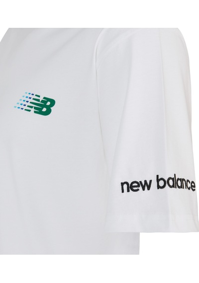 New Balance Nb Lifestyle Men Tshirt Erkek Beyaz T-shirt - Mnt1644