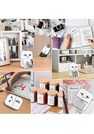 Torima Yapışkanlı Beyaz 1paket 5adet Termal Rulo Kağıt Etiket Sticker Tüm Mini Makinalara Uyumlu