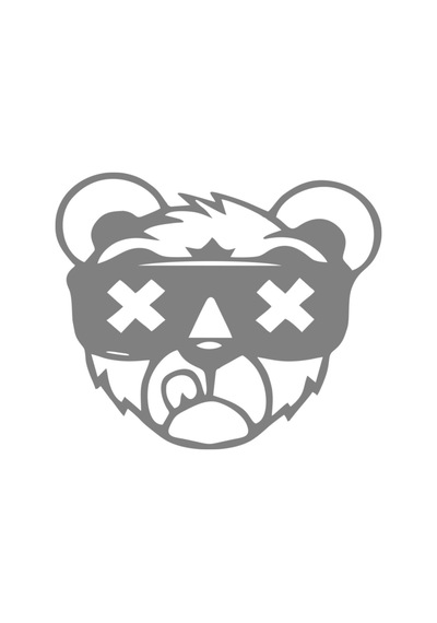 30 X 25 Cm Ayı X Oto Sticker Bear X Araba Cam Sticker Gri