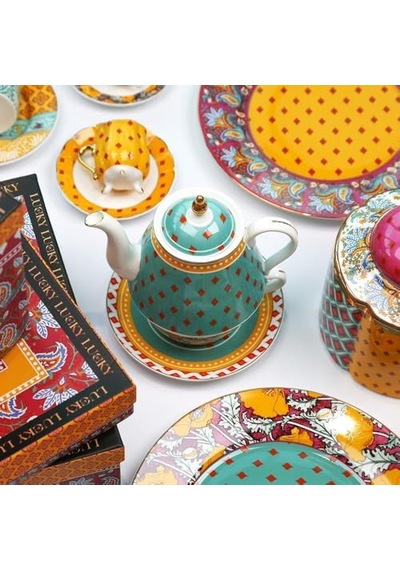 Art Eliana Tek Kişilik Demlik & Fincan Set 000 Açık Krem