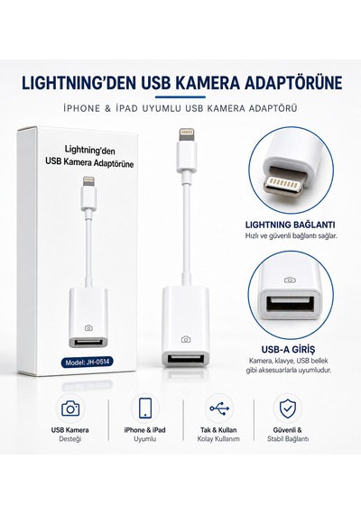 Lightning Usb-a Dönüştürücü Tak Çalıştır Adaptör