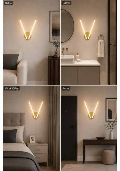 Vasko Modern Led Duvar Apliği Günışığı Eskitme