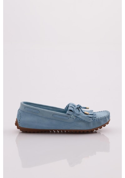 Dgn K118 Kadin Püskül Detayli Loafer Ayakkabi K118-1774-R6111 Bebe Mavi