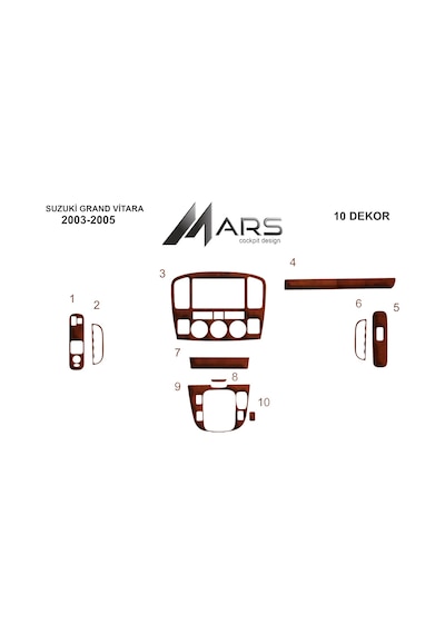 Suzuki Grand Vitara Torpido Kaplama 2003-2005 10 Parça Maun