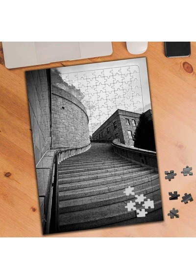 Gri Uzun Merdivenler -mimari 240 Parça Puzzle Yapboz-75270