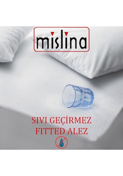 Mislina Fitted Su Sıvı Geçirmez Çift / Tek Kişilik Alez Beyaz