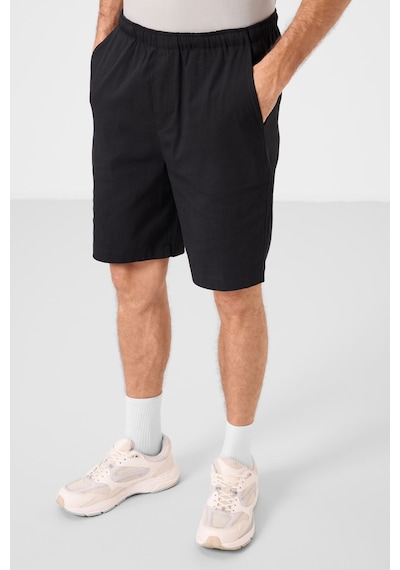 Tommylife Siyah Standart Fit Dokuma Hafif Esnek Chino Erkek Şort - 81291 Siyah
