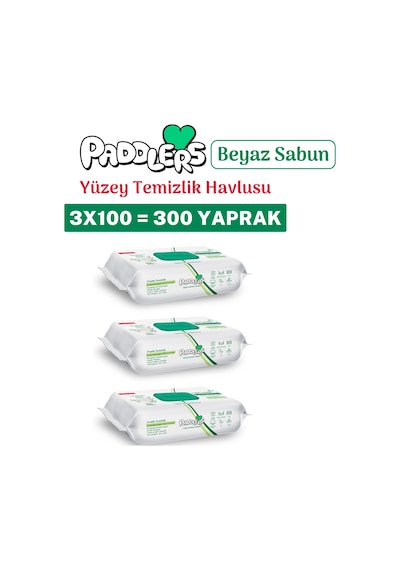 Easy Clean Beyaz Sabun Katkılı Yüzey Temizlik Havlusu 300 Yaprak (3x100) – Yüksek Hijyen