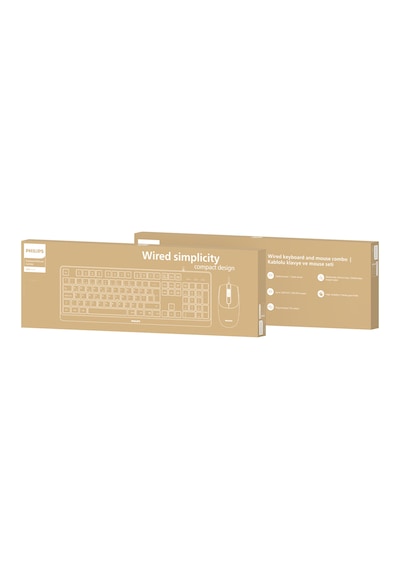 Philips SPT6238 Kablolu Türkçe Q Klavye ve Mouse Seti Siyah
