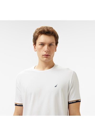 Nautica Erkek Beyaz Regular Fit T-shirt Düz V55225t Beyaz