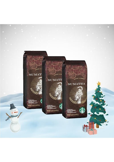 Starbucks Yılbaşı Paketi Sumatra Çekirdek Kahve 3 x 250 G