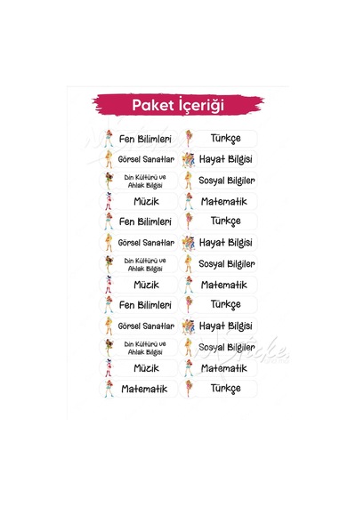 Okul Ders Etiketi Winx Temalı 26 Adet 8 Cm Okul Ders Etiketi Diğer