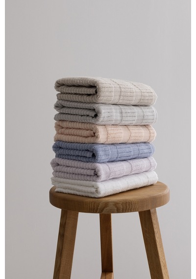 Ivory Lila Bordürlü Mikro Fiber %100 Pamuk 2li Banyo Havlusu Seti Lila