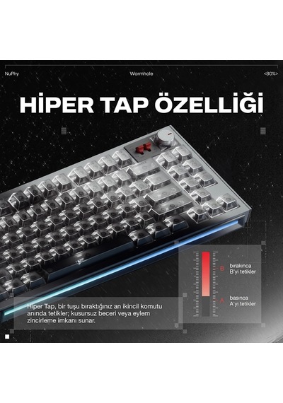 Nuphy Wh80 Tri-mode Hall Effect Manyetik Oyuncu Klavyesi