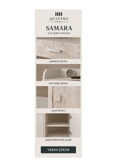 Samara Çalışma Masası Krem