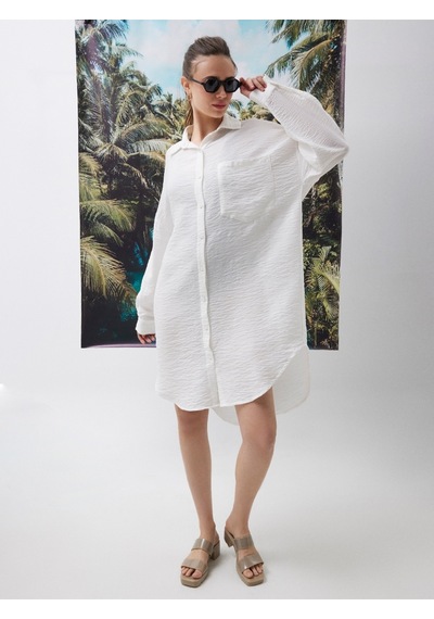 Oversize Kadın Tunic Beyaz