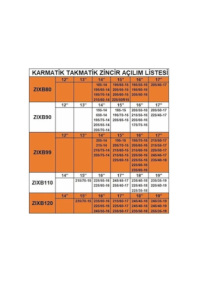 Hasbeeparts 235-50-18 Ebatlarına Takmatik Karmatik Kar Patinaj Zinciri Space İle Uyumlu Diğer