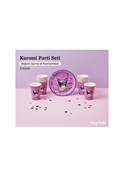 Kuromi Tabak Bardak 8 Kişilik Pembe Tüm Yaşlar