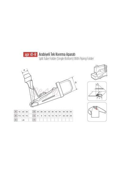Arabiye Tek Kıvırma Apara 30x10mm / Apr 41-r