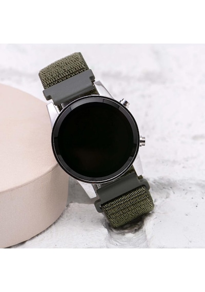 Haki Yeşil Cırtlı Yapışır Kordon Unisex Erkek Yetişkin Çocuk Dijital Saat St-304058