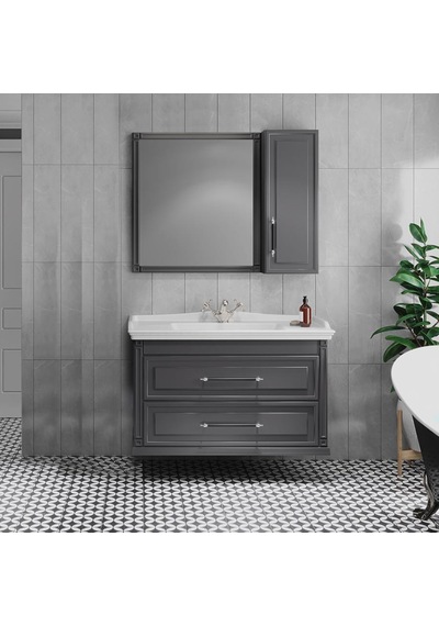 Denko Albatros 100 Cm Mdf Gri Banyo Dolabı Alt Modül Ve Lavabo Gri Denko Albatros 100 Cm Mdf Gri Banyo Dolabı Alt Modül Ve Lavabo Gri