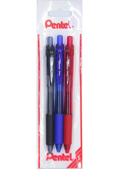 Energel 0.5 Mm Likit Roller Kalem Siyah/mavi/kırmızı 3'lü Set 124-Pembe
