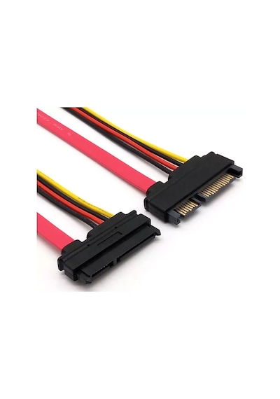 Sata Data 22 Pin Power Uzatma Kablosu 15+7 Pin Sata Data Power Uzatma Kablo 1m