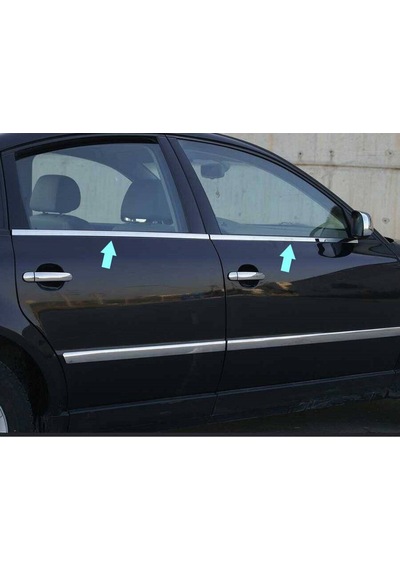 Volkswagen Passat Uyumlu B3 Cam Çıtası 1998-2005 4 Parça Paslanmaz Çelik Parça