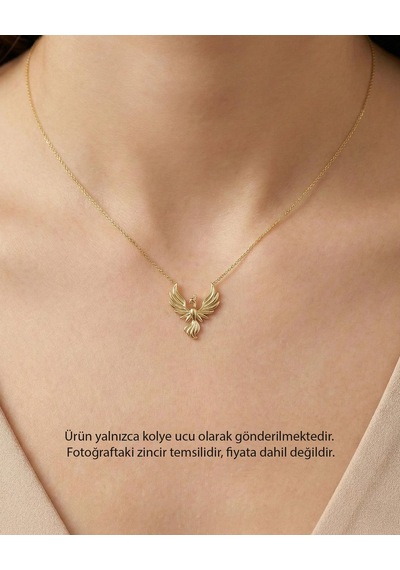 Sade Anka Kuşu 14 Ayar Altın Kolye Ucu