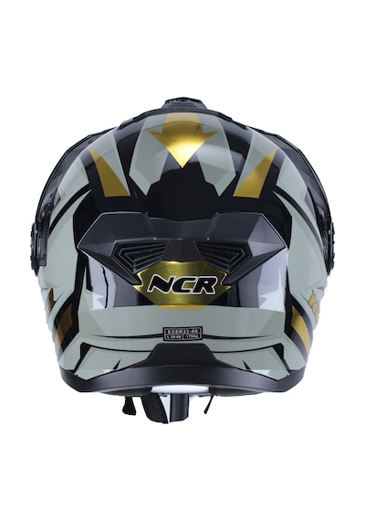 Ncr X-Cross Sarı Grafik Ece-22.06 Çene Açılır Kask Sarı Gri