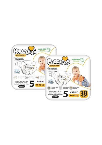 Protection Bebek Bezi 5 Numara Junior 11-18 Kg 76 Adet 2 Li Jumbo Set, Maksimum Koruma Diğer