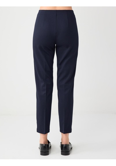Jimmy Key Lacivert Normal Paça Yüksek Bel Örme Pantolon 5ww185670494
