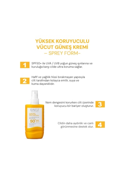 Sinoz Hassas Bakım Ultra Yüksek Koruyucu ve Nemlendirici Güneş Kremi SPF50+ 200 ML Sinoz Hassas Bakım Ultra Yüksek Koruyucu ve Nemlendirici Güneş Kremi SPF50+ 200 ML