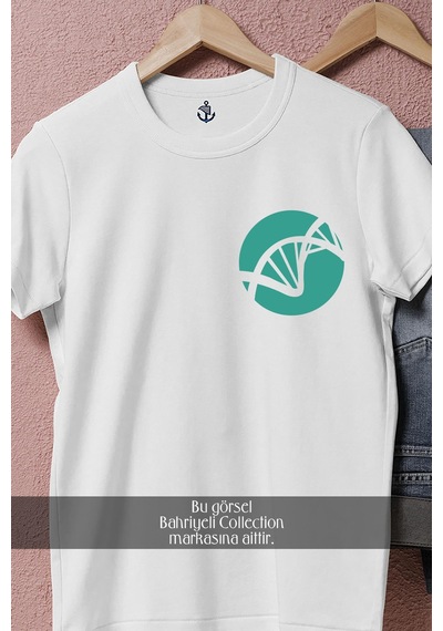 Oversize Bioinformatics Genetics Cep Tasarımlı Unisex T-shirt Beyaz