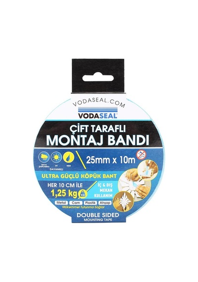 Vodaseal Çift Taraflı Montaj Bantı 25mmx10mt Ultra Köpük Bant