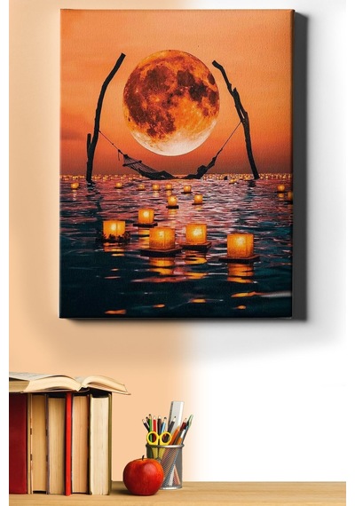 Webstyle Sayılarla Boyama Seti Kasnaklı Ay Batarken 50 X 65 Cm