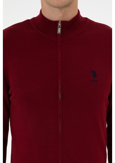 U.S. Polo Assn. Erkek Slim Fit Bordo Triko Hırka 50313684-VR014