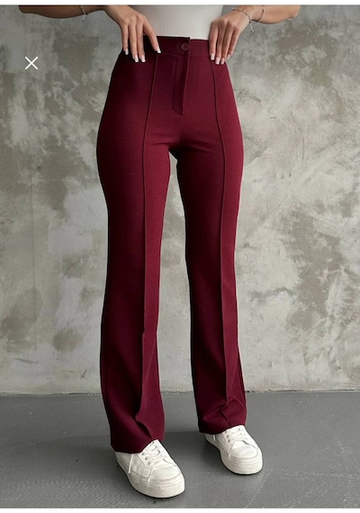Asur Boutique Asur Butik Kadın Yüksek Bel Likralı Kaliteli Palazo Pantolon Bordo