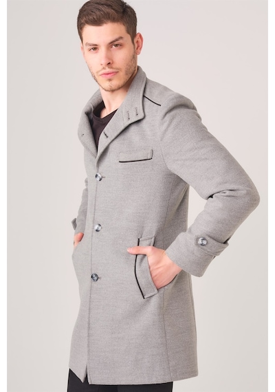 Plt8391 Dewberry Erkek Palto-Gri-Gri