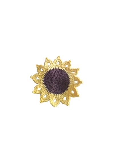 Papatya Bardak Altlığı Beyaz - Sarı