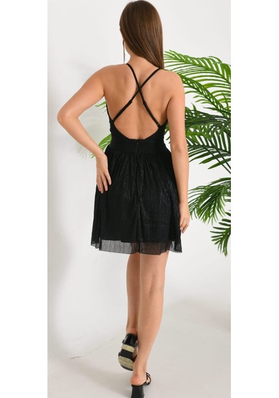 Hanife Glam Couture Hanife Glam Molight Mini Elbise Siyah