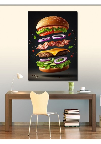 Kanvas Tablo Katmanlı Burger Lezzeti 70cmx100cm