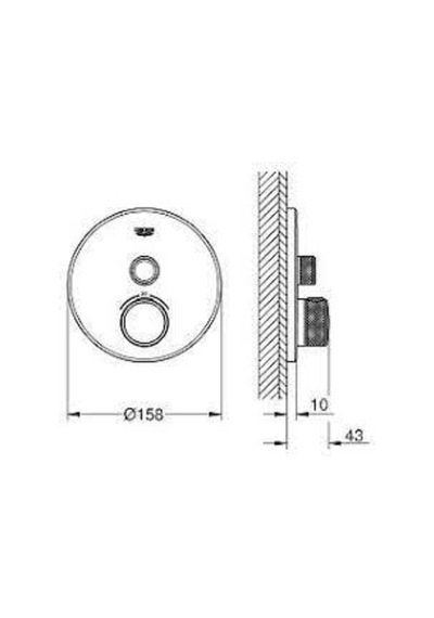 Grohtherm Smartcontrol Çift Valfli Akış Kontrollü, Ankastre Termostatik Duş Bataryası - 29119a Brushed Hard Graphite