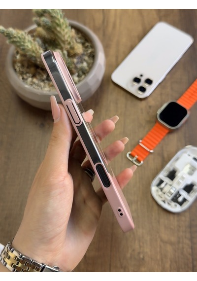 Apple iPhone 16 Pro Max Magsafe Uyumlu Mika Sararmaz Kılıf Soocase720 Pembe